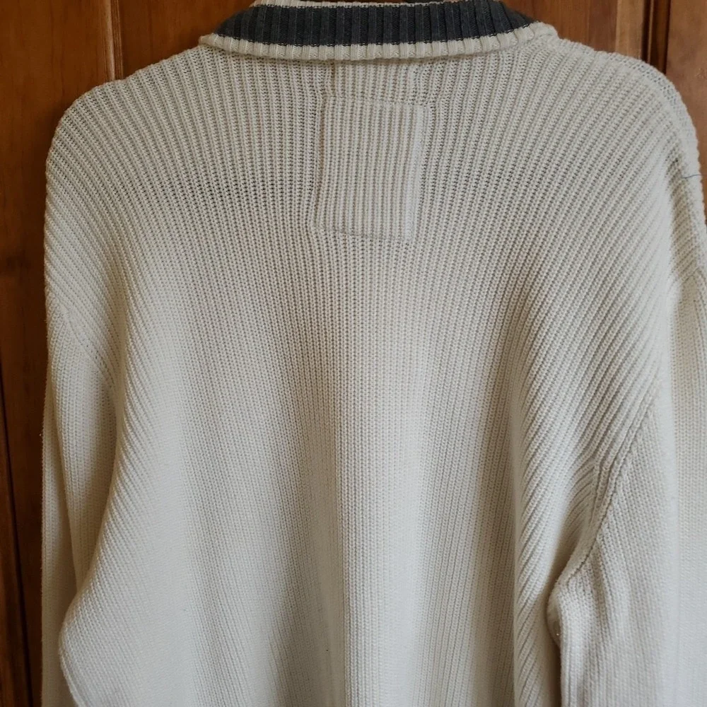 American Rag Mens Sz XXL‎ Pullover 1/4 Button Long Sleeve Oatmeal Sweater